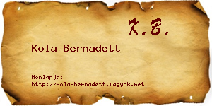 Kola Bernadett névjegykártya