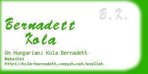 bernadett kola business card